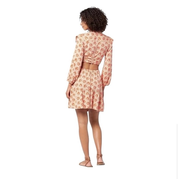Joie Maeve Long Sleeve Floral Cut Out Mini Dress - Picture 5 of 8